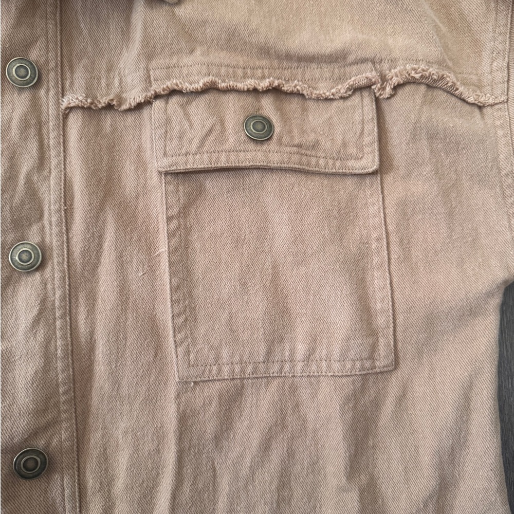 Kori Women's Utility Jacket in camel. Artsy, graphic, boho, statement, festival - Picture 4 of 10